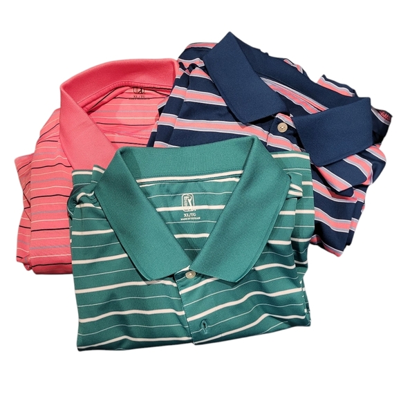 PGA Tour Other - PGA Tour Bundle of 3 Men's Short Sleeve Golf Polos Shirts Size XL